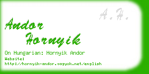 andor hornyik business card